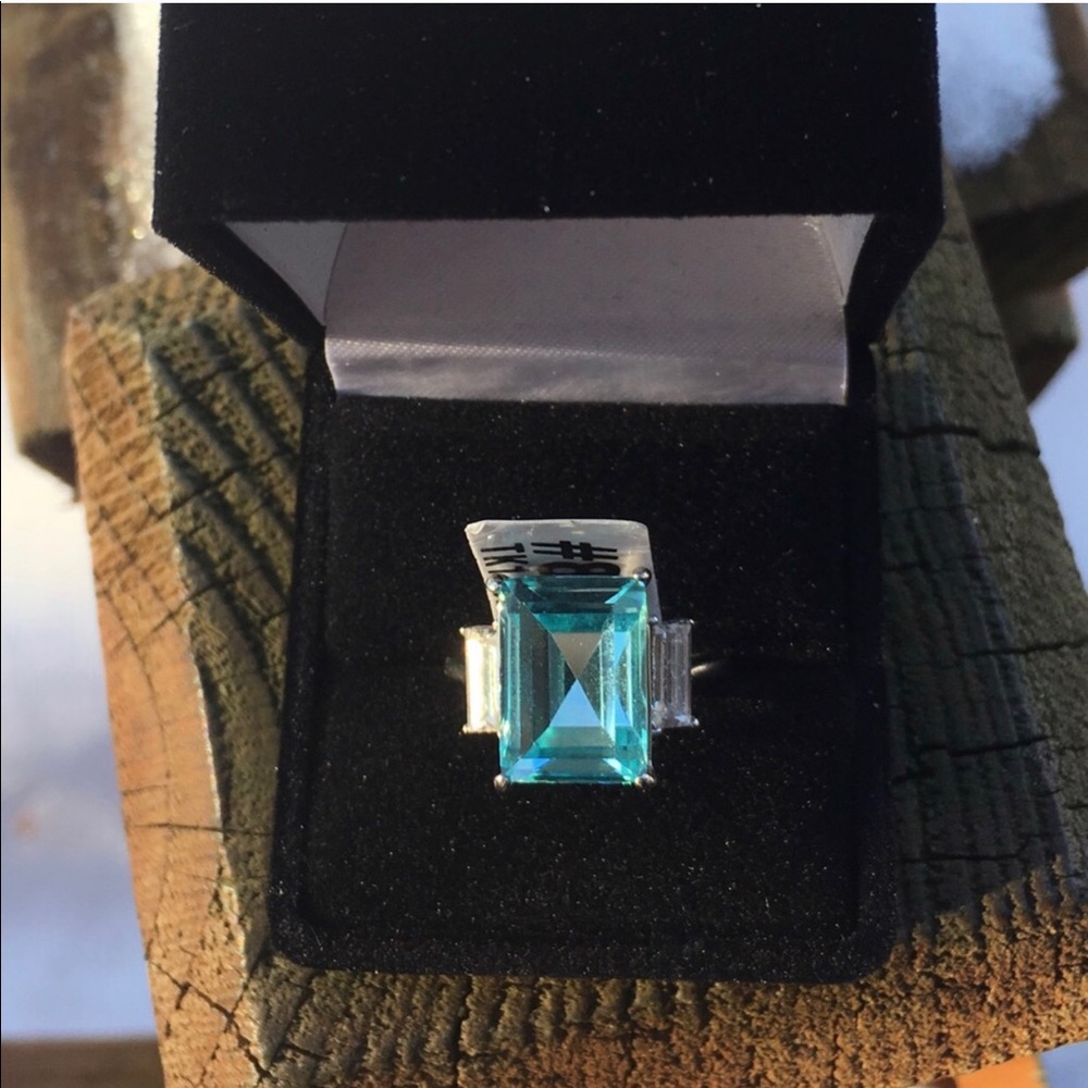 STAINLESS STEEL SEA BLUE RING - Picture 5 of 12